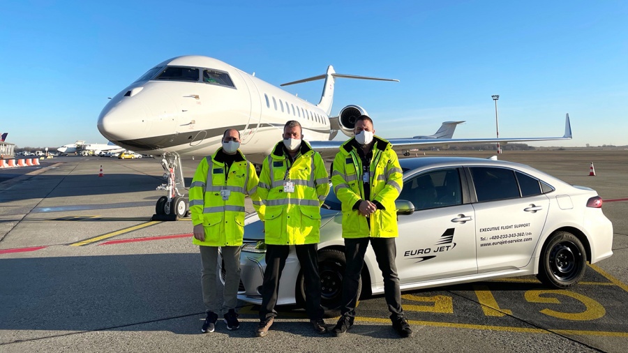 Euro Jet ground support team in Budapest, Hungary.