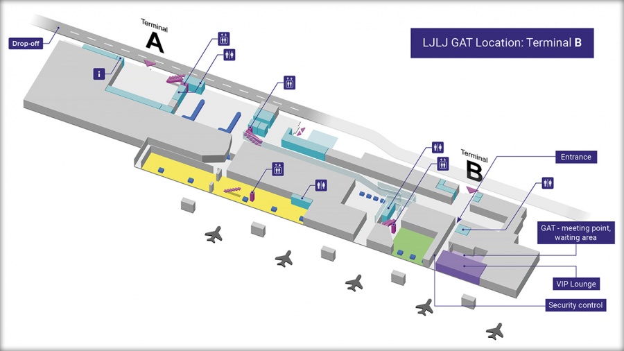 Map of General Aviation Center at LJLJ