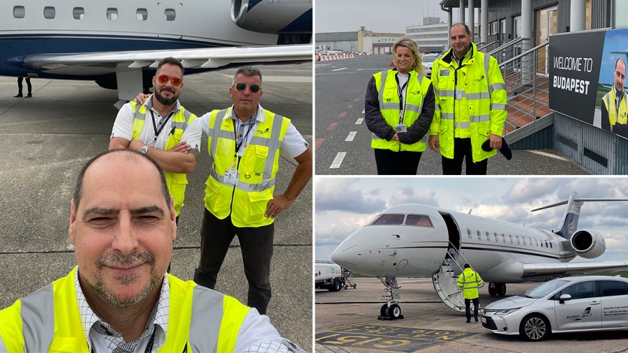 Euro Jet's Ground Service Coordinators Akos Gotz, Peter Kiss, and Nikoletta Szucs together with the Country Manager Peter Pazurek are ready to support flights arriving in Budapest for the annual Grand Prix race.